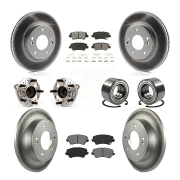 Front Rear Hub Bearing Coated Brake Rotor Pad Kit (10Pc) For Kia Forte Hyundai Elantra GT KBB-115176