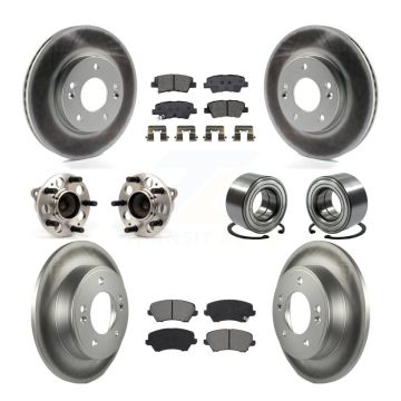 Front Rear Hub Bearing Coated Brake Rotor Pads Kit (10Pc) For Hyundai Veloster Elantra GT KBB-115177