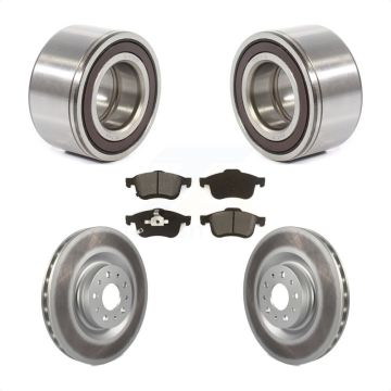 Front Wheel Bearing Coated Disc Brake Rotors And Pads Kit For 2014-2018 Fiat 500L KBB-115198