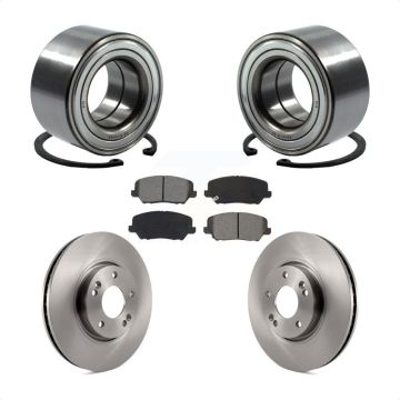 Front Wheel Bearing Disc Brake Rotors And Pads Kit For Kia Forte Forte5 Hyundai Veloster KBB-115206