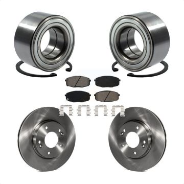 Front Wheel Bearing Disc Brake Rotors And Semi-Metallic Pads Kit For 2014-2016 Kia Soul KBB-115210