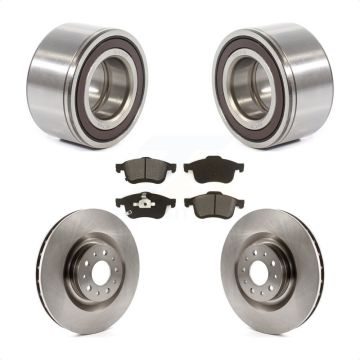 Front Wheel Bearing Disc Brake Rotors And Semi-Metallic Pads Kit For 2014-2018 Fiat 500L KBB-115213