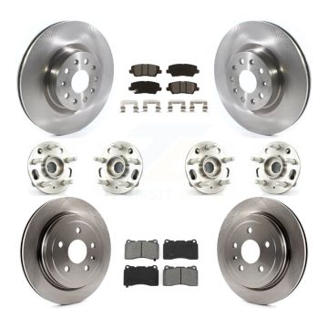 Front Rear Hub Bearing Disc Brake Rotor And Semi-Metallic Pad Kit (10Pc) For Cadillac CTS KBB-115238