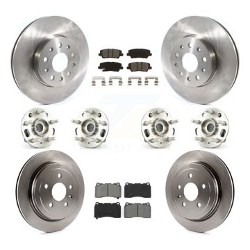 Front Rear Hub Bearing Disc Brake Rotor And Semi-Metallic Pad Kit (10Pc) For Cadillac CTS KBB-115239