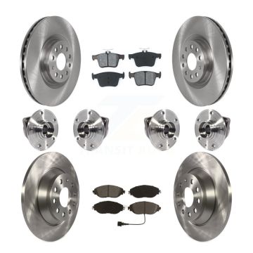 Front Rear Hub Bearing Brake Rotor And Pad Kit (10Pc) For 2018-2022 Volkswagen Tiguan AWD KBB-115242