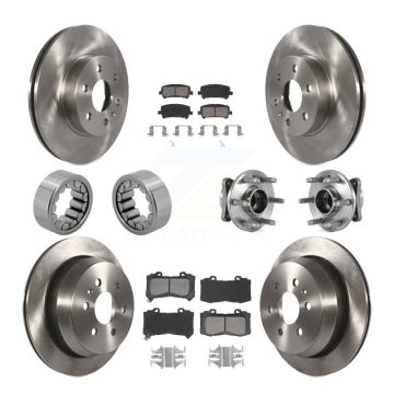 Front Rear Hub Bearing Brake Rotor Pads Shoe Kit (10Pc) For Chevrolet Colorado GMC Canyon KBB-115245