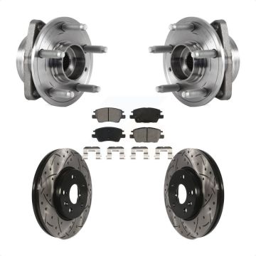 Front Hub Bearing Coated Drill Slot Brake Rotor Pads Kit For Chevrolet Cruze Volt Bolt EV KBB-115259