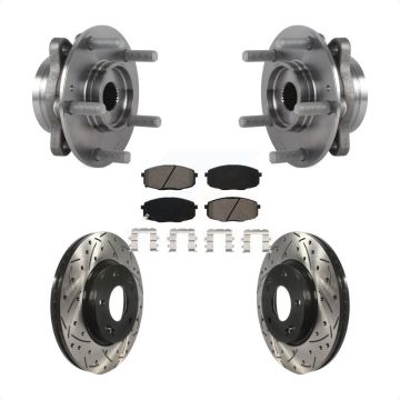 Front Hub Bearing Drill Slot Brake Rotor Pads Kit For Kia Forte Hyundai Elantra GT Forte5 KBB-115262