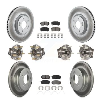 Front Rear Hub Bearing Assembly Coated Disc Brake Rotor And Pad Kit (10Pc) For Kia Optima KBB-115272