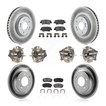 Front Rear Hub Bearing Assembly Coated Disc Brake Rotor And Pad Kit (10Pc) For Kia Optima KBB-115274