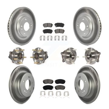 Front Rear Hub Bearing Assembly Coated Disc Brake Rotor And Pad Kit (10Pc) For Kia Optima KBB-115275