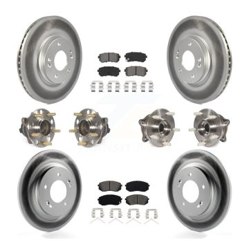 Front Rear Hub Bearing Assembly Coated Disc Brake Rotor And Pad Kit (10Pc) For Kia Optima KBB-115277