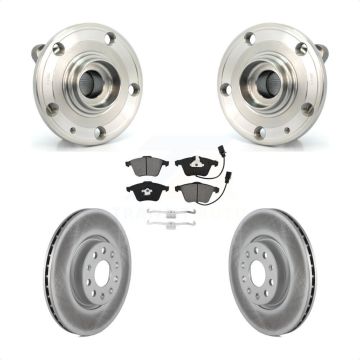 Front Hub Bearing Assembly Coated Disc Brake Rotors And Pads Kit For Volkswagen CC KBB-115291