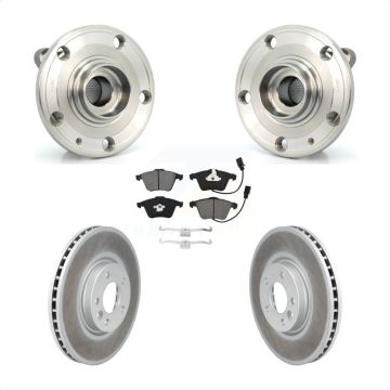 Front Hub Bearing Assembly Coated Disc Brake Rotors And Pads Kit For Volkswagen CC KBB-115294