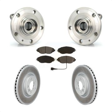 Front Hub Bearing Assembly Coated Disc Brake Rotors And Pads Kit For Volkswagen CC AWD KBB-115295