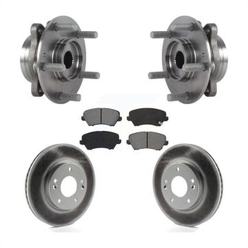 Front Hub Bearing Assembly Coated Brake Rotor And Pad Kit For Hyundai Veloster Elantra GT KBB-115304