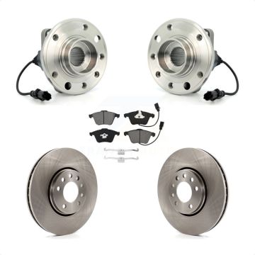 Front Hub Bearing Brake Rotor Pads Kit For 2010 Saab 9-3X With 302mm Diameter KBB-115313