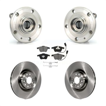 Front Hub Bearing Assembly Disc Brake Rotors And Pads Kit For Volkswagen Passat CC Golf R KBB-115318