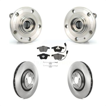 Front Hub Bearing Assembly Disc Brake Rotors And Pads Kit For Audi TT Quattro TTS KBB-115319