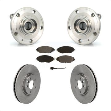 Front Hub Bearing Assembly Disc Brake Rotors And Pads Kit For Volkswagen CC AWD KBB-115321