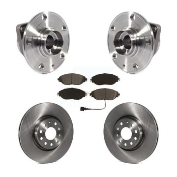 Front Hub Bearing Brake Rotor & Pads Kit For 2015 Volkswagen GTI With Performance Package KBB-115326