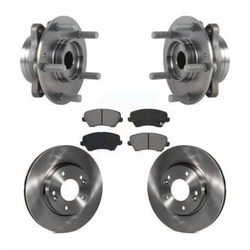 Front Hub Bearing Assembly Disc Brake Rotors And Pads Kit For Hyundai Veloster Elantra GT KBB-115330