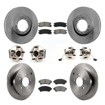 Front Rear Hub Bearing Assembly Disc Brake Rotors And Pads Kit (10Pc) For Pontiac Montana KBB-115342