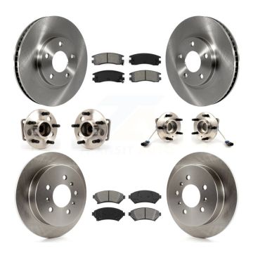 Front Rear Hub Bearing Disc Brake Rotor & Pad Kit (10Pc) For Chevrolet Impala Monte Carlo KBB-115344