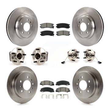Front Rear Hub Bearings Disc Brake Rotors And Pads Kit (10Pc) For Buick LaCrosse Allure KBB-115346