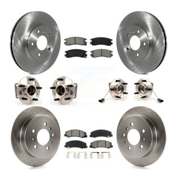 Front Rear Hub Bearing Disc Brake Rotor & Pad Kit (10Pc) For Chevrolet Impala Monte Carlo KBB-115348