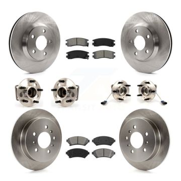 Front Rear Hub Bearing Brake Rotor & Pad Kit (10Pc) For 2005 Chevrolet Impala Monte Carlo KBB-115349