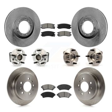 Front Rear Hub Bearing Brake Rotor & Pad Kit (10Pc) For Buick Century Regal Pontiac Grand KBB-115352