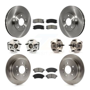 Front Rear Hub Bearing Disc Brake Rotor & Pad Kit (10Pc) For Chevrolet Impala Monte Carlo KBB-115353