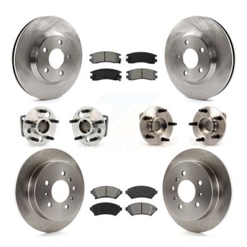 Front Rear Hub Bearing Brake Rotor & Pad Kit (10Pc) For 2005 Chevrolet Impala Monte Carlo KBB-115354