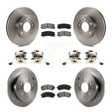 Front Rear Hub Bearing Brake Rotor & Pads Kit (10Pc) For Buick Rendezvous Pontiac Montana KBB-115355
