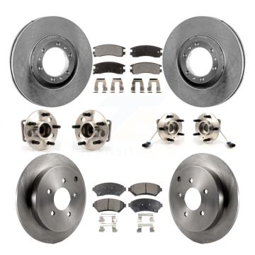 Front Rear Hub Bearings Disc Brake Rotors And Ceramic Pads Kit (10Pc) For Pontiac Montana KBB-115359