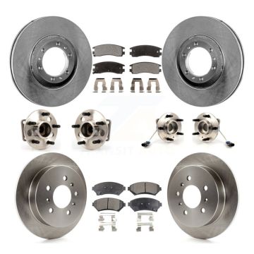 Front Rear Hub Bearing Brake Rotor And Pad Kit (10Pc) For Chevrolet Venture Pontiac Buick KBB-115360