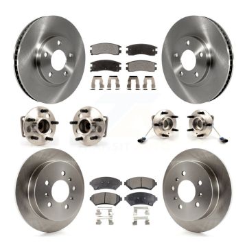 Front Rear Hub Bearing Disc Brake Rotor & Pad Kit (10Pc) For Chevrolet Impala Monte Carlo KBB-115361