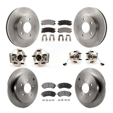Front Rear Hub Bearings Disc Brake Rotors And Ceramic Pads Kit (10Pc) For Pontiac Aztek KBB-115362