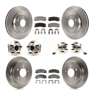 Front Rear Hub Bearings Disc Brake Rotors And Pads Kit (10Pc) For Buick LaCrosse Allure KBB-115363