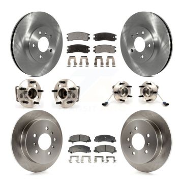 Front Rear Hub Bearing Disc Brake Rotor & Pad Kit (10Pc) For Chevrolet Impala Monte Carlo KBB-115365