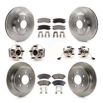 Front Rear Hub Bearing Brake Rotor & Pad Kit (10Pc) For 2005 Chevrolet Impala Monte Carlo KBB-115366
