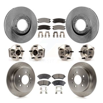 Front Rear Hub Bearing Disc Brake Rotor And Ceramic Pads Kit (10Pc) For Chevrolet Venture KBB-115367