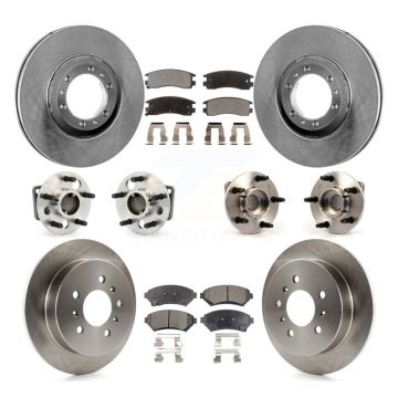 Front Rear Hub Bearing Brake Rotor & Pad Kit (10Pc) For Buick Century Regal Pontiac Grand KBB-115369