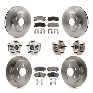 Front Rear Hub Bearing Brake Rotor & Pad Kit (10Pc) For 2005 Chevrolet Impala Monte Carlo KBB-115371
