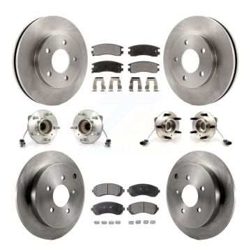 Front Rear Hub Bearing Disc Brake Rotors And Ceramic Pads Kit (10Pc) For Buick Rendezvous KBB-115372