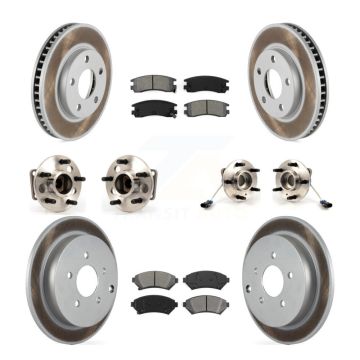 Front Rear Hub Bearings Coated Disc Brake Rotors And Pads Kit (10Pc) For Pontiac Montana KBB-115376