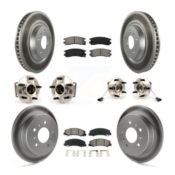 Front Rear Hub Bearing Coated Disc Brake Rotor & Pad Kit (10Pc) For Buick LaCrosse Allure KBB-115379