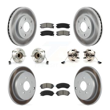 Front Rear Hub Bearings Coated Disc Brake Rotors And Pads Kit (10Pc) For Buick Rendezvous KBB-115386
