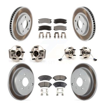 Front Rear Hub Bearings Coated Disc Brake Rotors And Pads Kit (10Pc) For Pontiac Montana KBB-115390